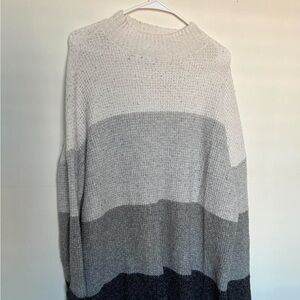 SO White and Gray Cowl Neck Sweater
